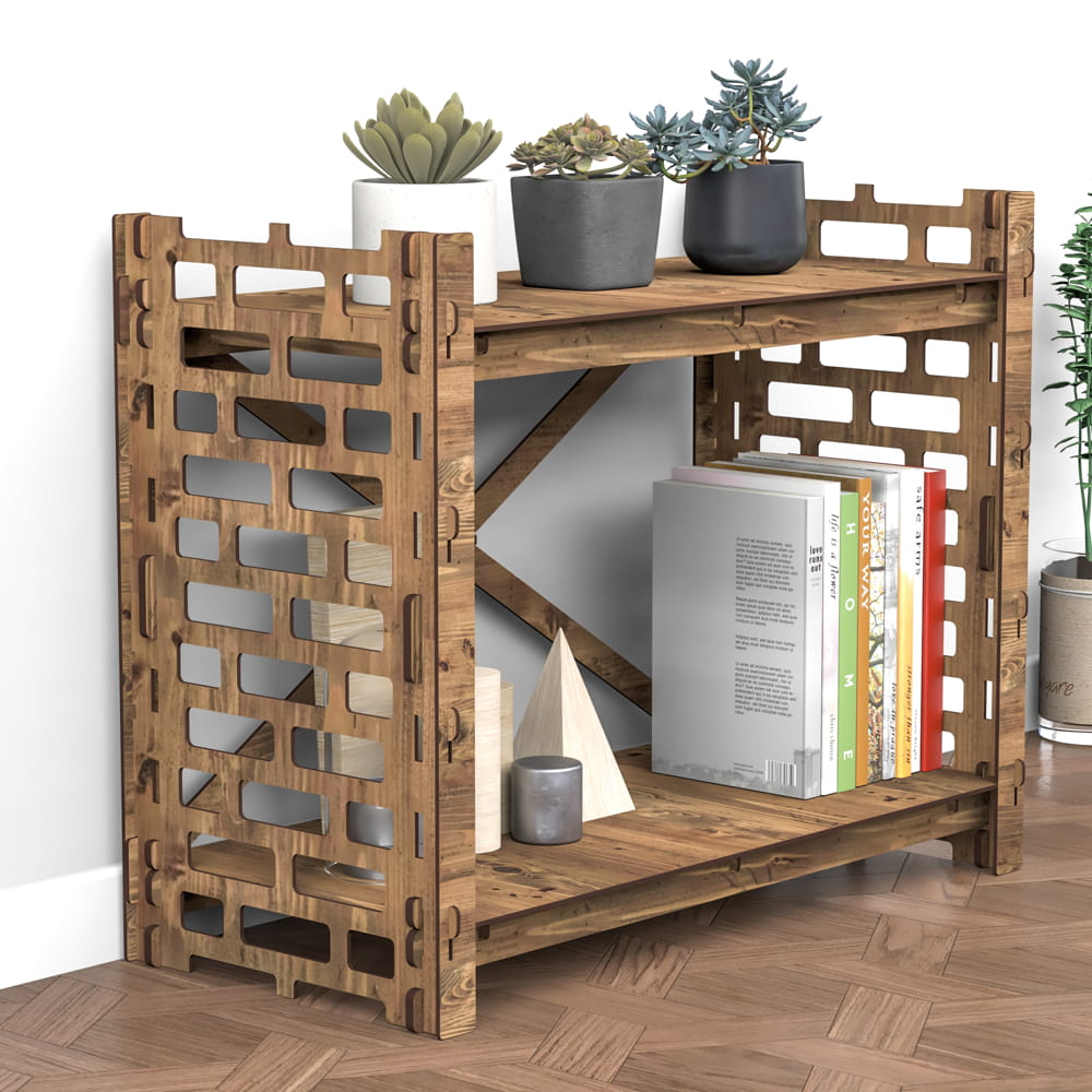 Hexagonica Стеллаж на 2 полки Brickwall (600В х 750Ш х 365Г)