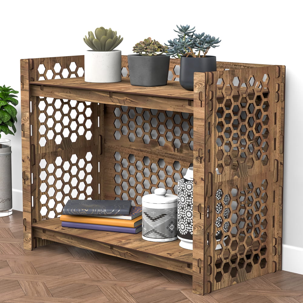 Hexagonica Стелаж на 2 полиці із задньою стінкою Honeycomb-S (600В х 750Ш х 365Г)