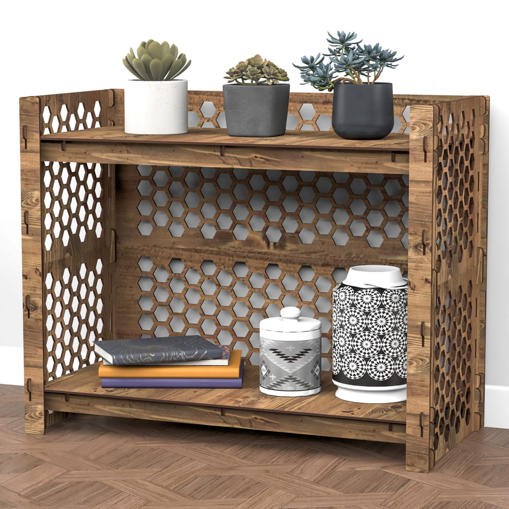 Hexagonica Стеллаж на 2 полки с задней стенкой Honeycomb-S (600В х 750Ш х 365Г)