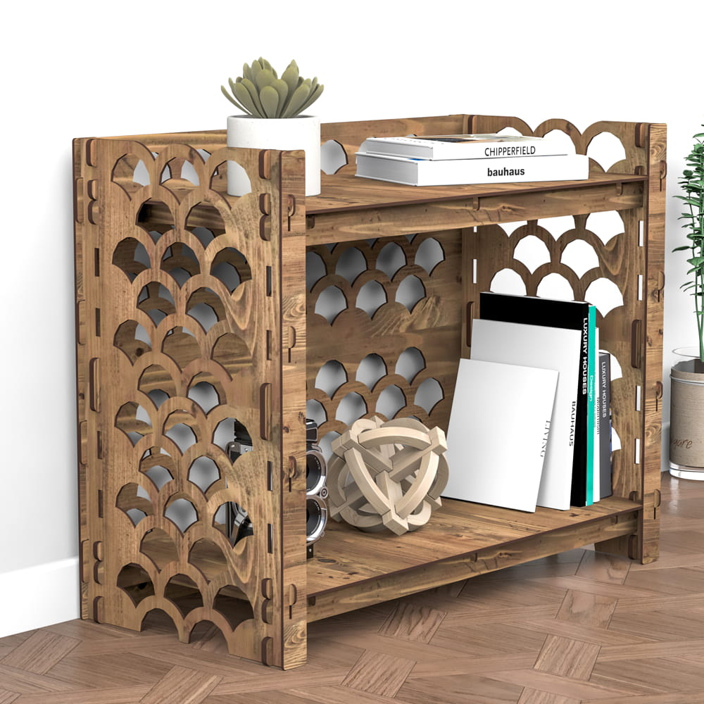 Hexagonica Стеллаж на 2 полки с задней стенкой Mermaid (600В х 750Ш х 365Г)