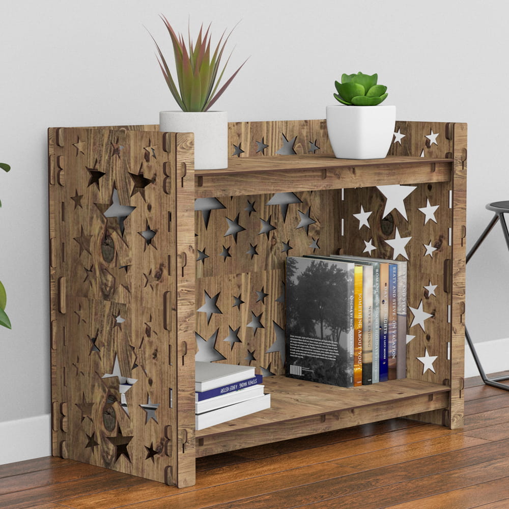 Hexagonica Стеллаж на 2 полки с задней стенкой Stars(600В х 750Ш х 365Г)