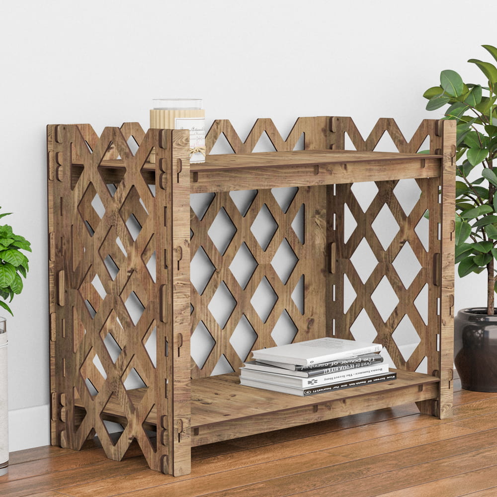 Hexagonica Стеллаж на 2 полки с задней стенкой Rhombus (600В х 750Ш х 365Г)