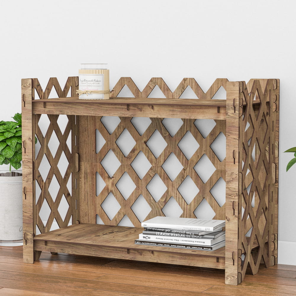 Hexagonica Стеллаж на 2 полки с задней стенкой Rhombus (600В х 750Ш х 365Г)