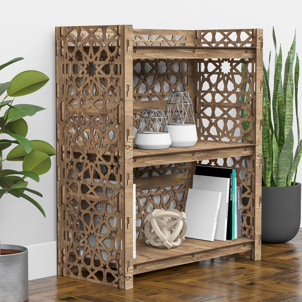 Hexagonica Стеллаж на 3 полки с задней стенкой Arabic (900В х 750Ш х 365Г)