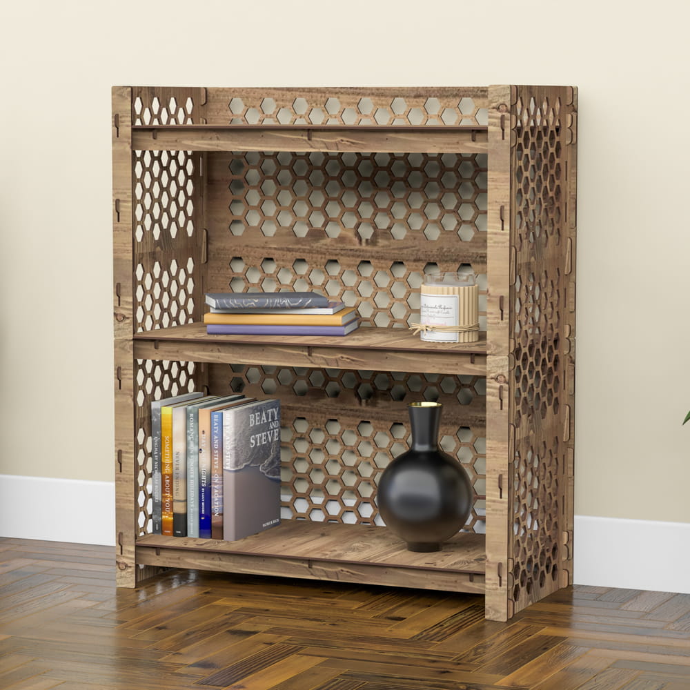 Hexagonica Стеллаж на 3 полки с задней стенкой Honeycomb-S (900В х 750Ш х 365Г)
