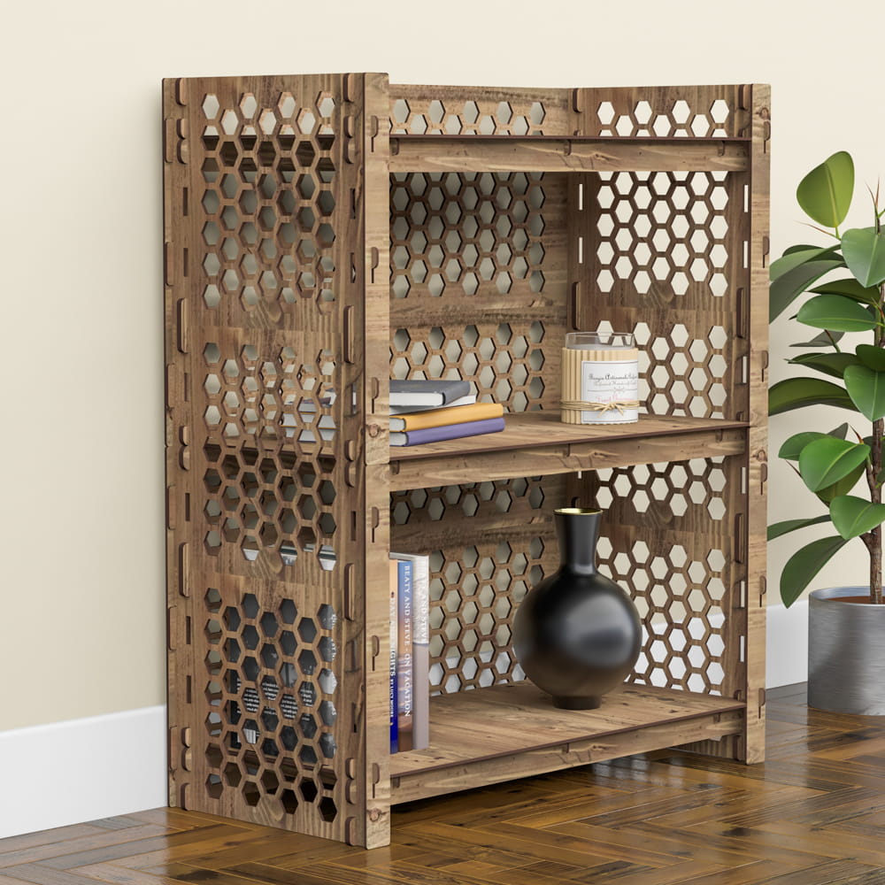 Hexagonica Стеллаж на 3 полки с задней стенкой Honeycomb-S (900В х 750Ш х 365Г)