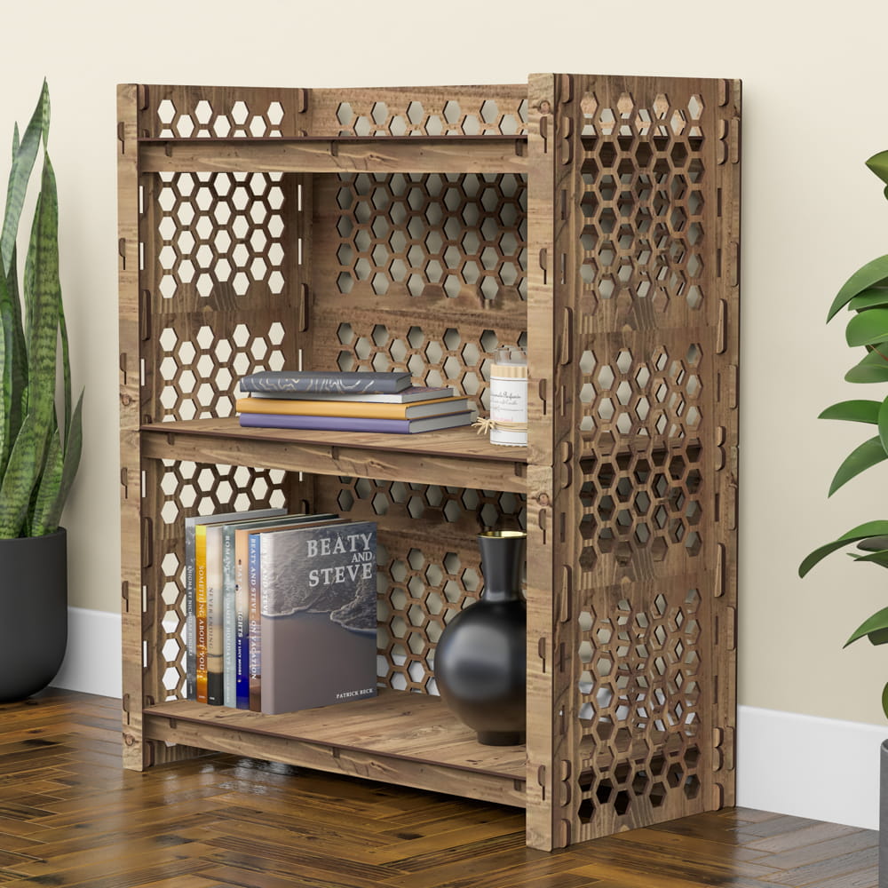 Hexagonica Стеллаж на 3 полки с задней стенкой Honeycomb-S (900В х 750Ш х 365Г)