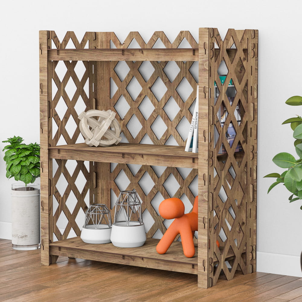 Hexagonica Стеллаж на 3 полки с задней стенкой Rhombus (900В х 750Ш х 365Г)