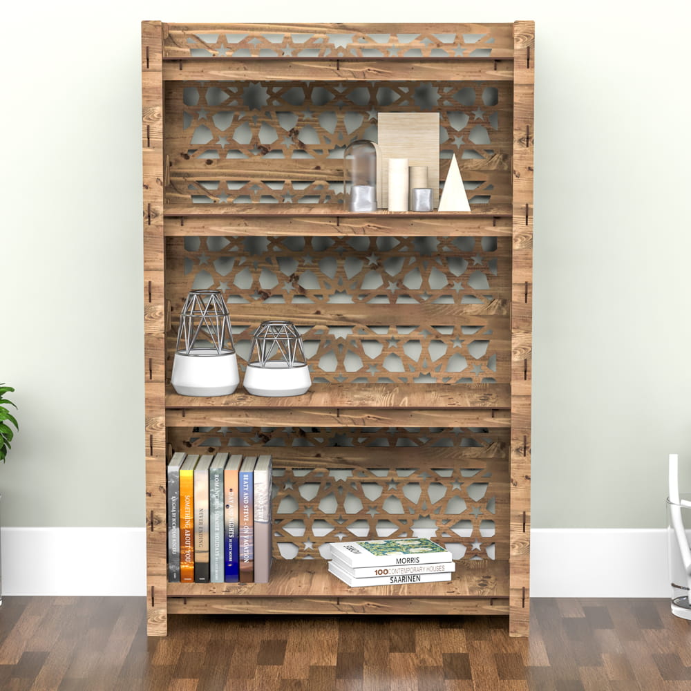 Hexagonica Стеллаж на 4 полки с задней стенкой Arabic (1200В х 750Ш х 365Г)