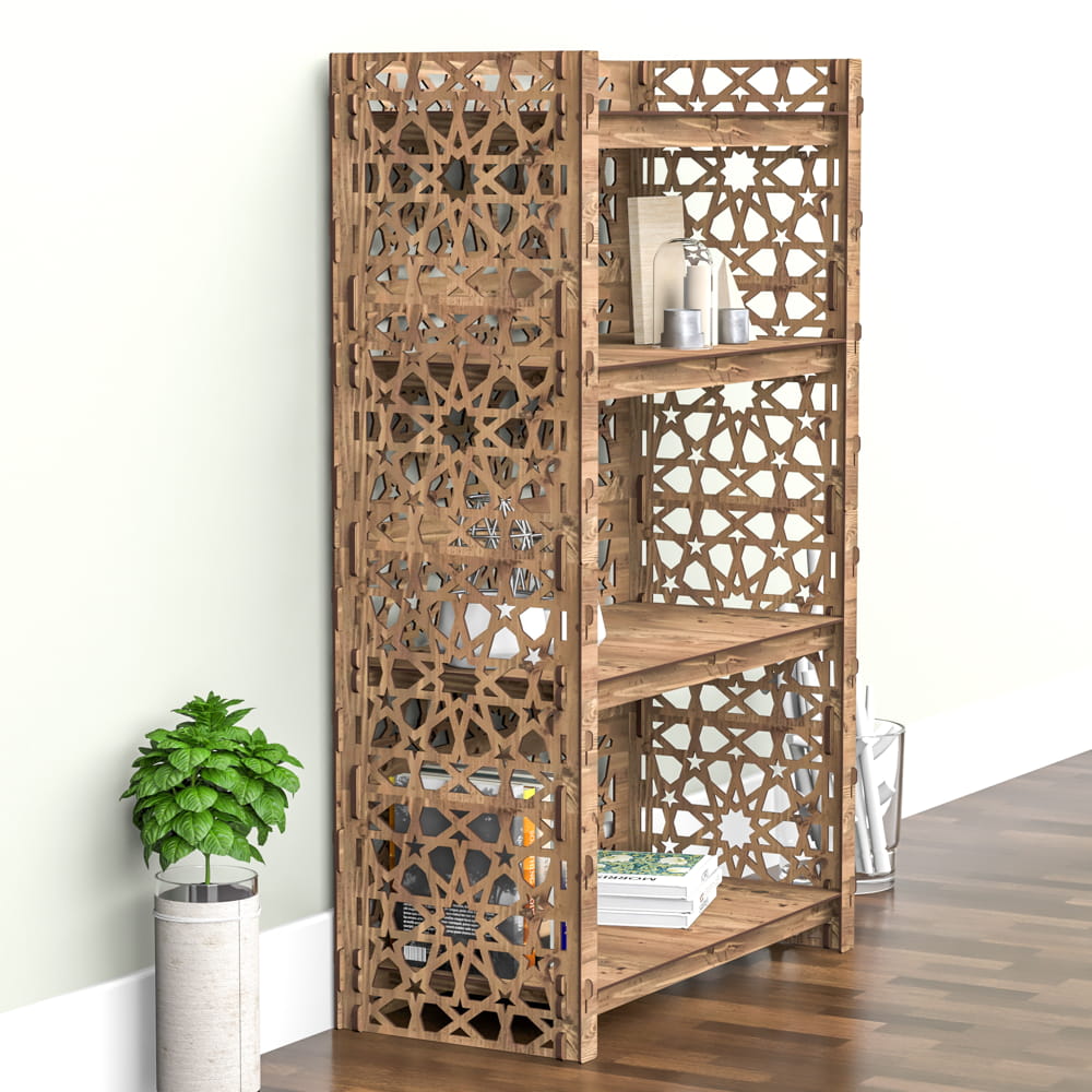 Hexagonica Стеллаж на 4 полки с задней стенкой Arabic (1200В х 750Ш х 365Г)