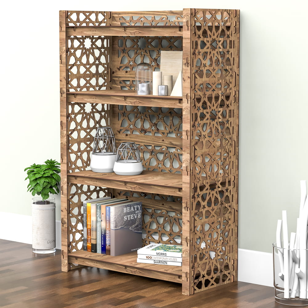 Hexagonica Стеллаж на 4 полки с задней стенкой Arabic (1200В х 750Ш х 365Г)