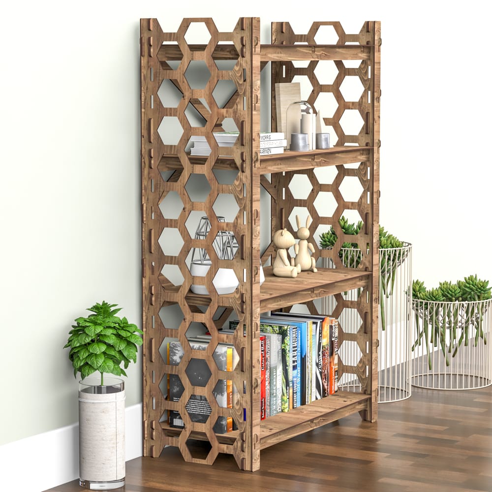 Hexagonica Стеллаж на 4 полки Honeycomb (1200В х 750Ш х 365Г)