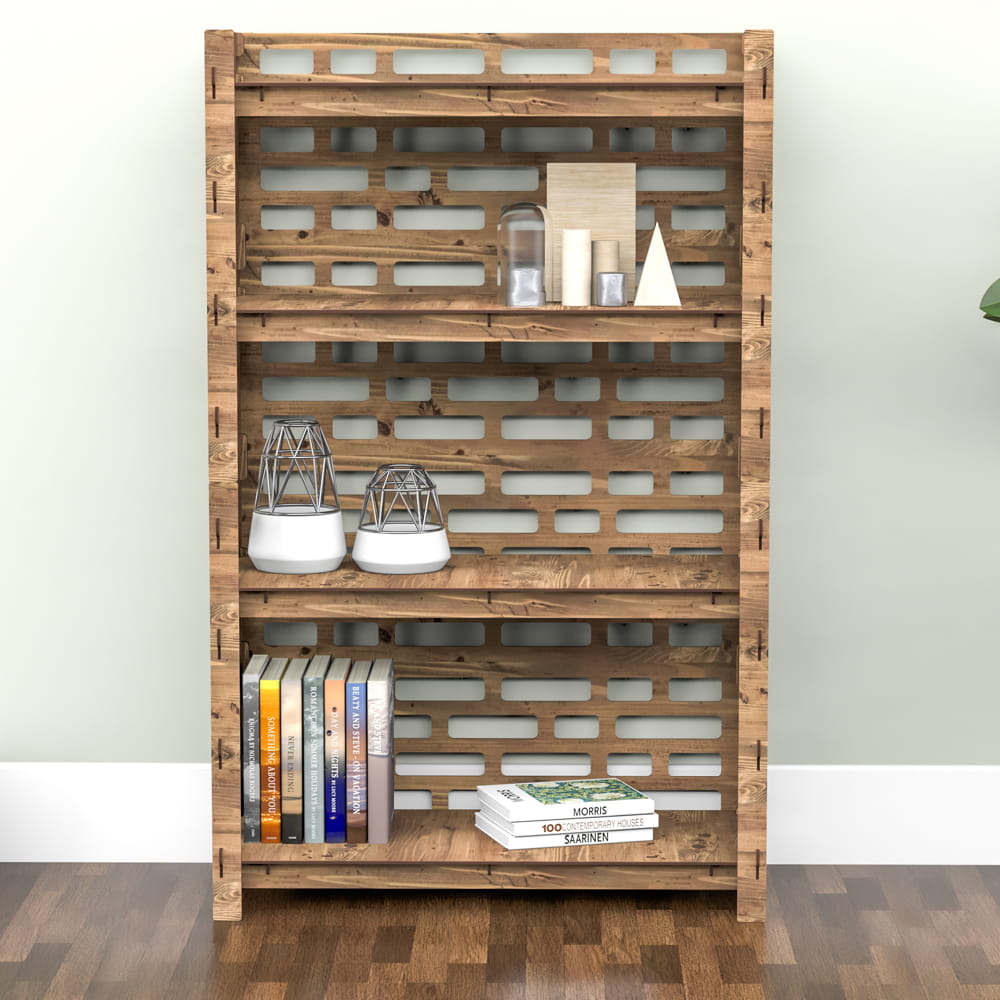 Hexagonica Стеллаж на 4 полки с задней стенкой Brickwall (1200В х 750Ш х 365Г)