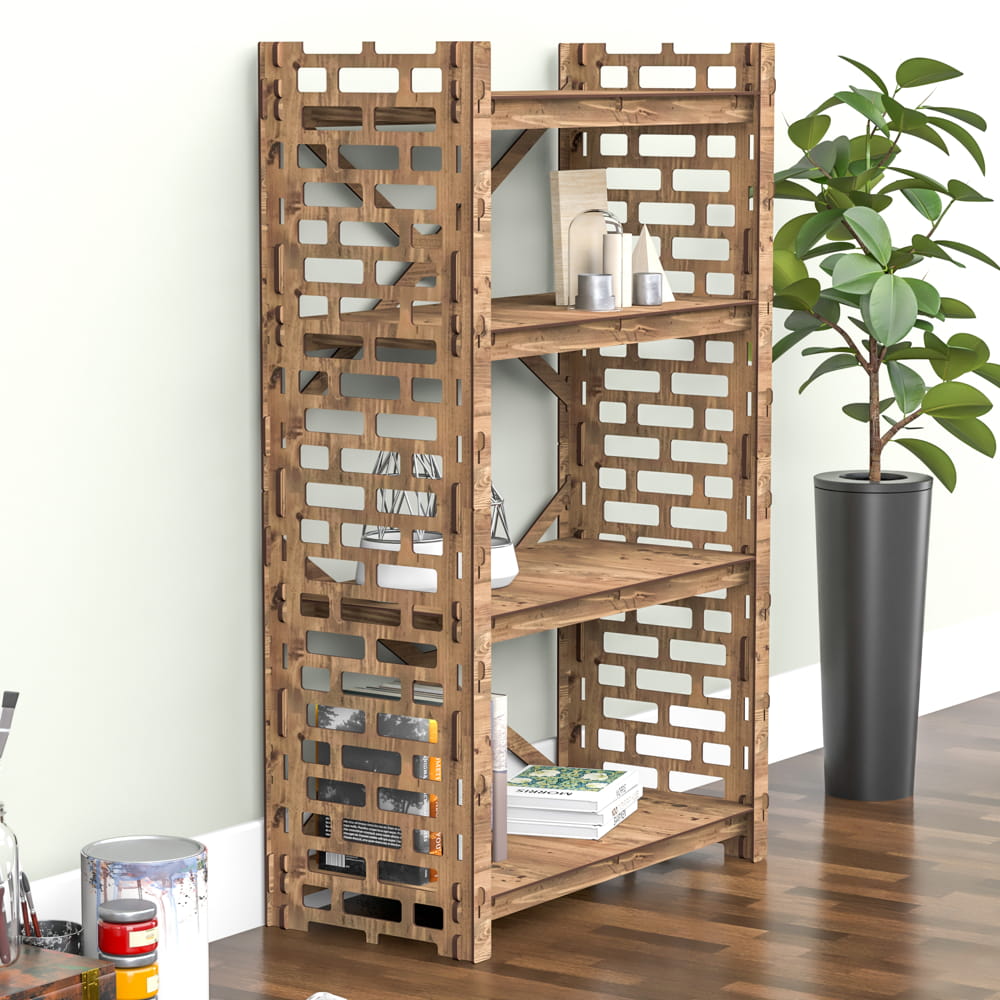 Hexagonica Стеллаж на 4 полки Brickwall (1200В х 750Ш х 365Г)