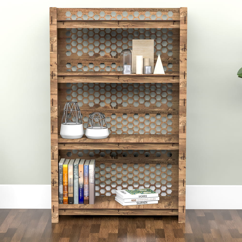 Hexagonica Стеллаж на 4 полки с задней стенкой Honeycomb-S (1200В х 750Ш х 365Г)