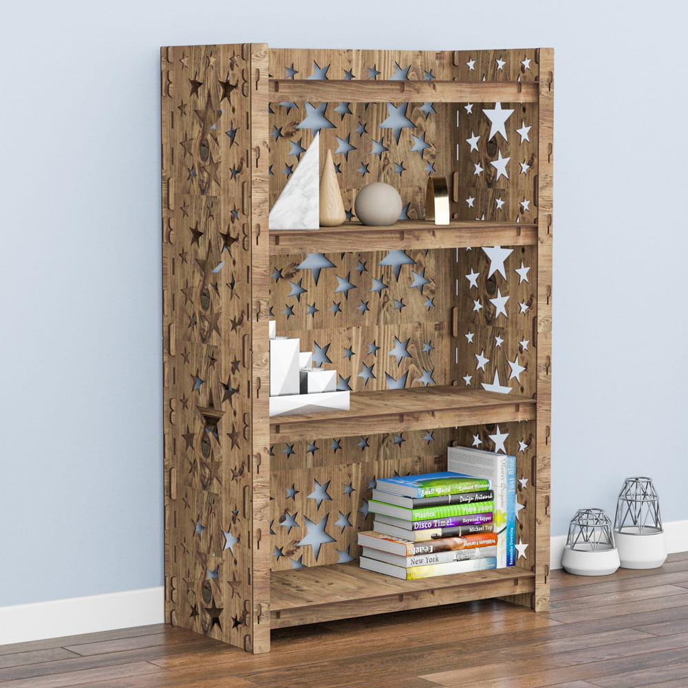 Hexagonica Стеллаж на 4 полки с задней стенкой Stars (1200В х 750Ш х 365Г)