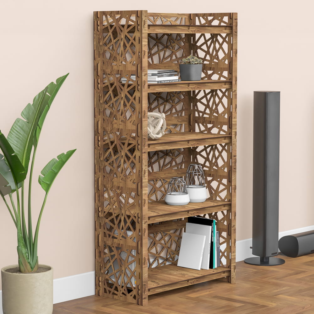 Hexagonica Стеллаж на 5 полок с задней стенкой Crystals (1500В х 750Ш х 365Г)