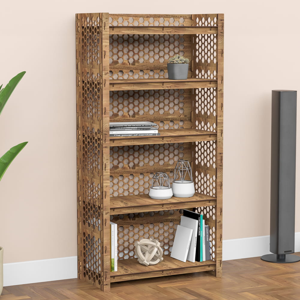 Hexagonica Стеллаж на 5 полок с задней стенкой Honeycomb-S (1500В х 750Ш х 365Г)