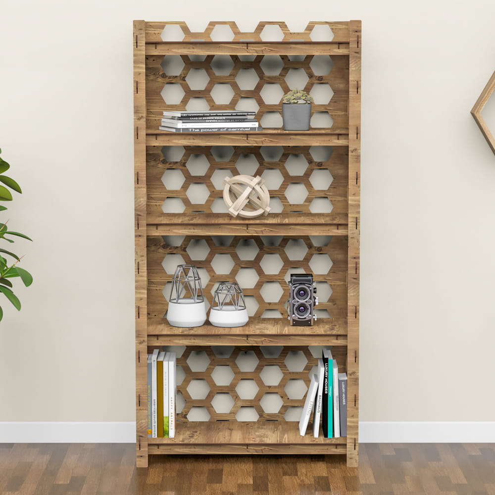 Hexagonica Стеллаж на 5 полок с задней стенкой Honeycomb (1500В х 750Ш х 365Г)