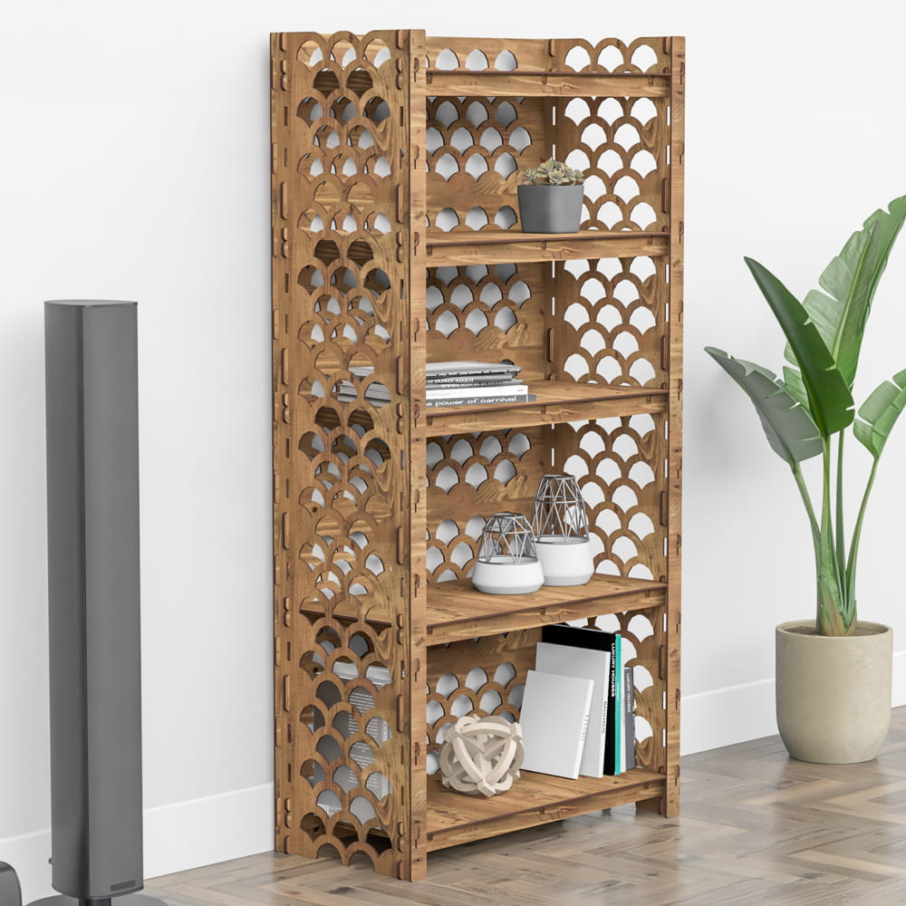 Hexagonica Стеллаж на 5 полок с задней стенкой Mermaid (1500В х 750Ш х 365Г)
