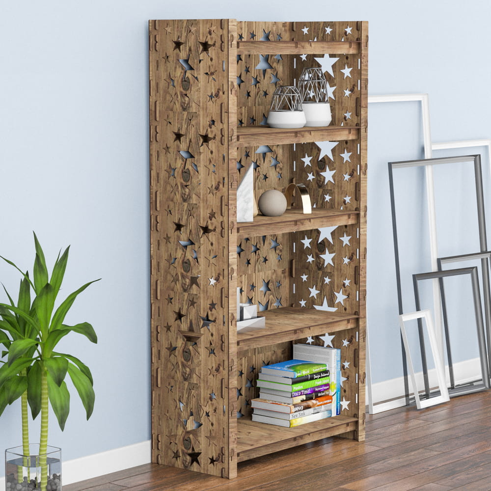 Hexagonica Стеллаж на 5 полок с задней стенкой Stars (1500В х 750Ш х 365Г)
