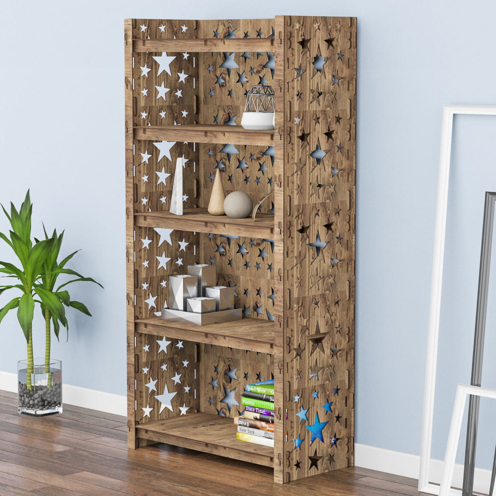 Hexagonica Стеллаж на 5 полок с задней стенкой Stars (1500В х 750Ш х 365Г)