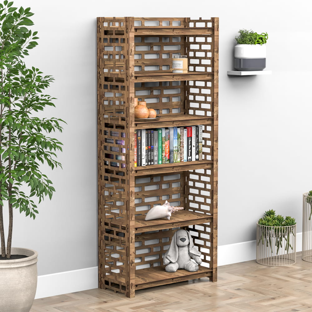 Hexagonica Стеллаж на 6 полок с задней стенкой Brickwall (1800В х 750Ш х 365Г)