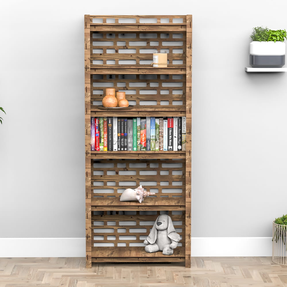 Hexagonica Стеллаж на 6 полок с задней стенкой Brickwall (1800В х 750Ш х 365Г)