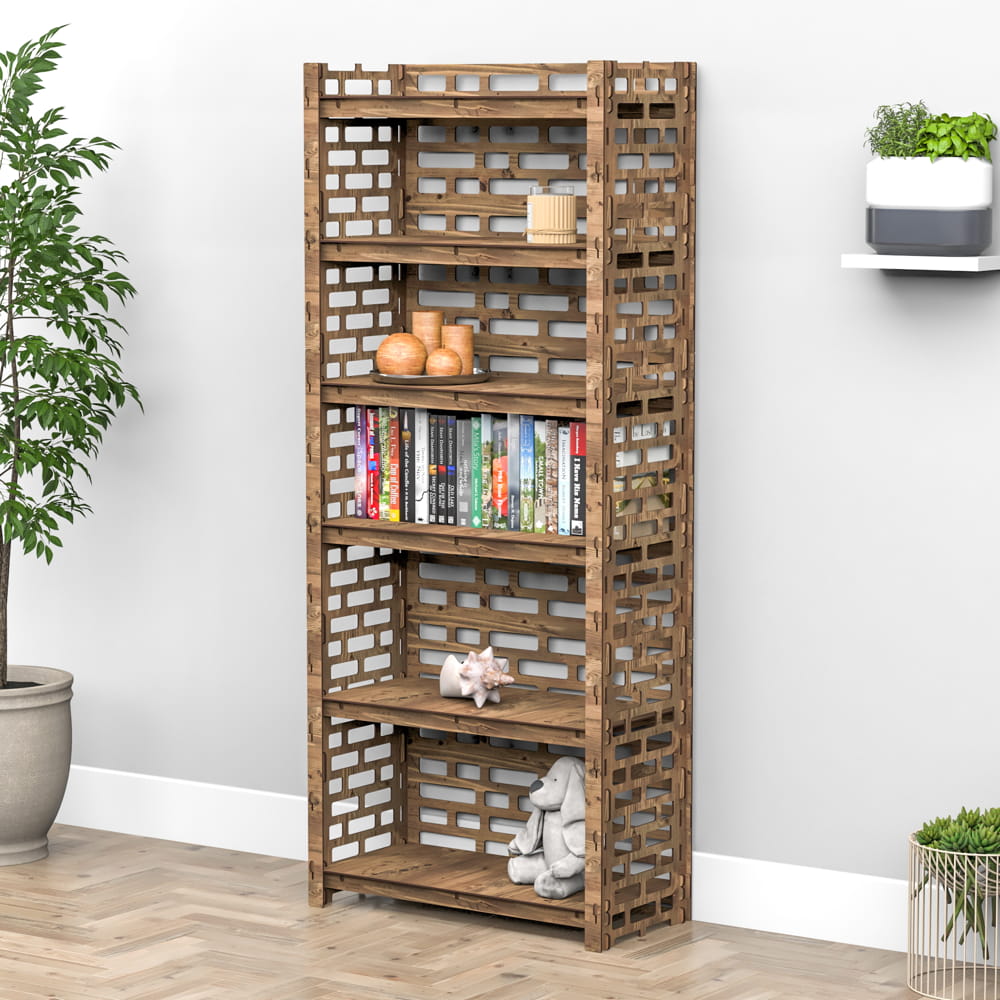 Hexagonica Стеллаж на 6 полок с задней стенкой Brickwall (1800В х 750Ш х 365Г)