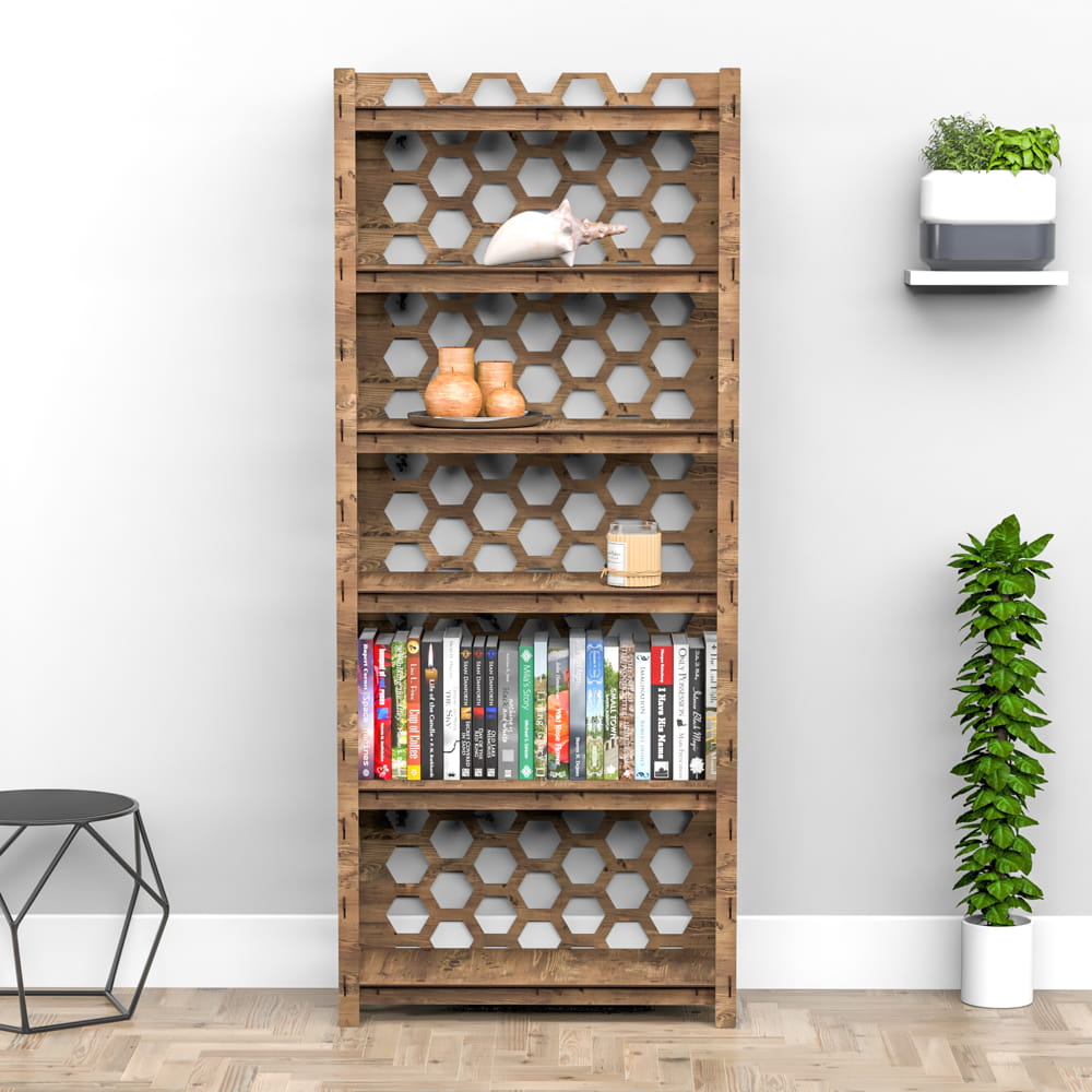 Hexagonica Стеллаж на 6 полок с задней стенкой Honeycomb (1800В х 750Ш х 365Г)