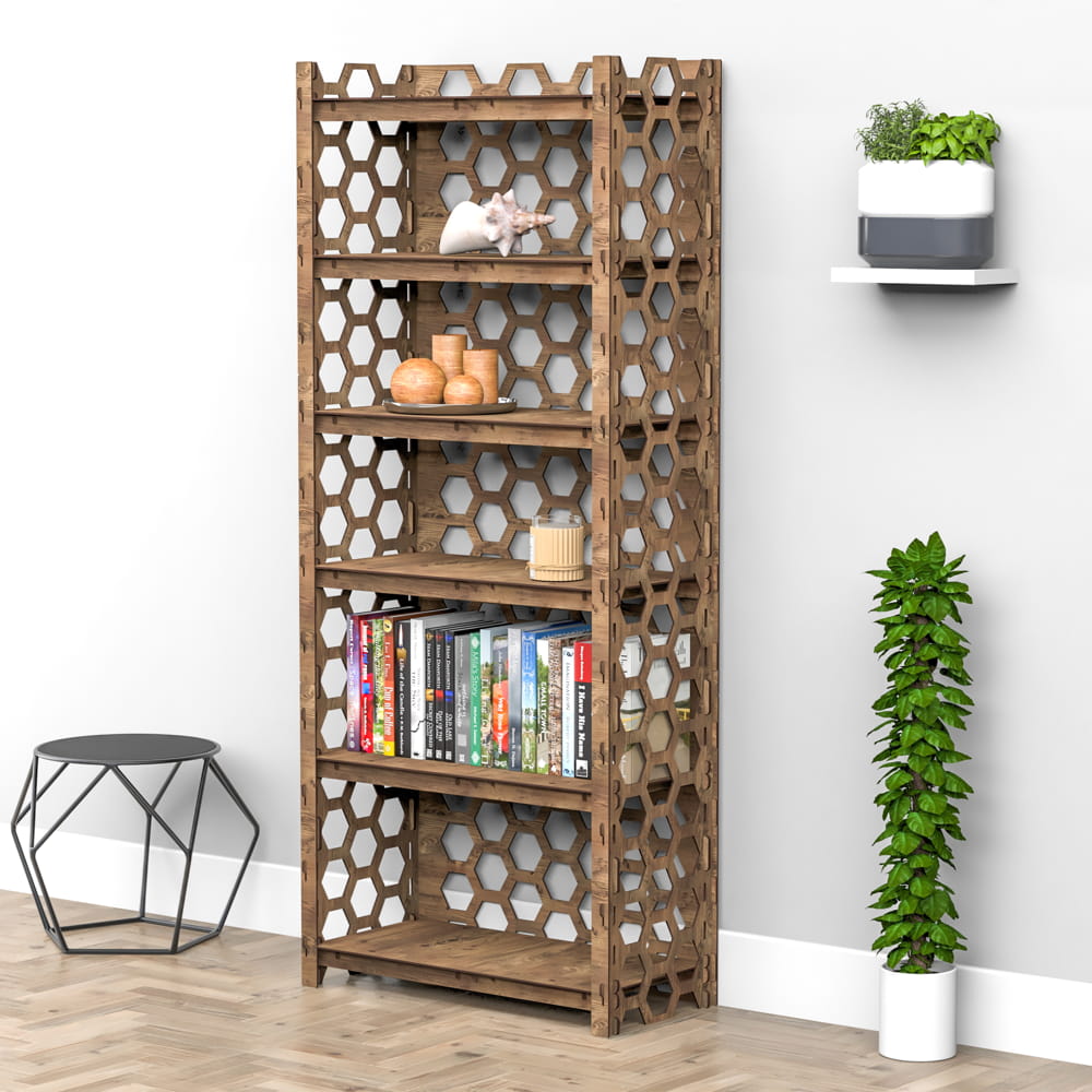 Hexagonica Стеллаж на 6 полок с задней стенкой Honeycomb (1800В х 750Ш х 365Г)