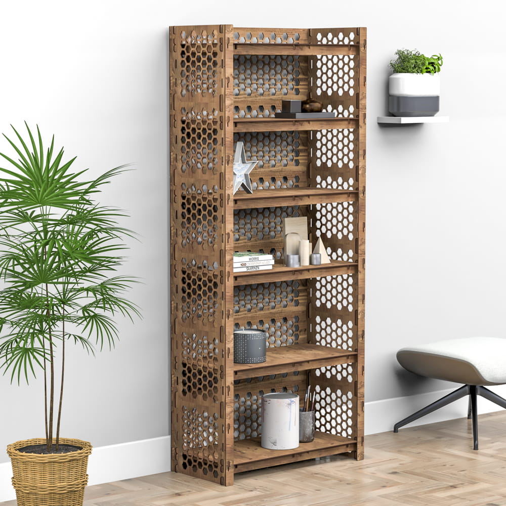 Hexagonica Стеллаж на 6 полок с задней стенкой Honeycomb-S (1800В х 750Ш х 365Г)