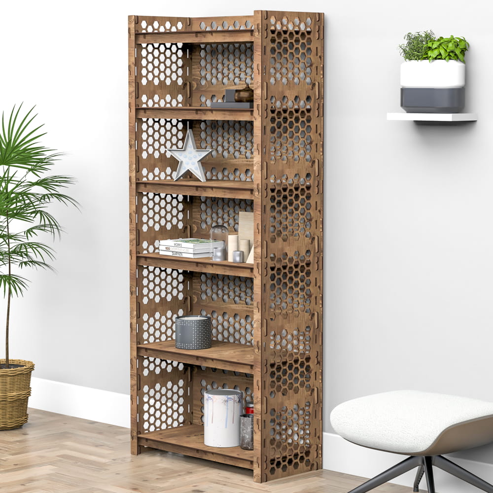 Hexagonica Стеллаж на 6 полок с задней стенкой Honeycomb-S (1800В х 750Ш х 365Г)