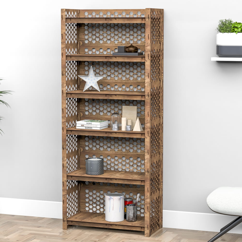 Hexagonica Стеллаж на 6 полок с задней стенкой Honeycomb-S (1800В х 750Ш х 365Г)