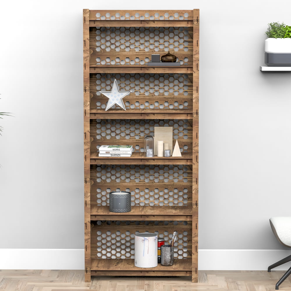 Hexagonica Стеллаж на 6 полок с задней стенкой Honeycomb-S (1800В х 750Ш х 365Г)