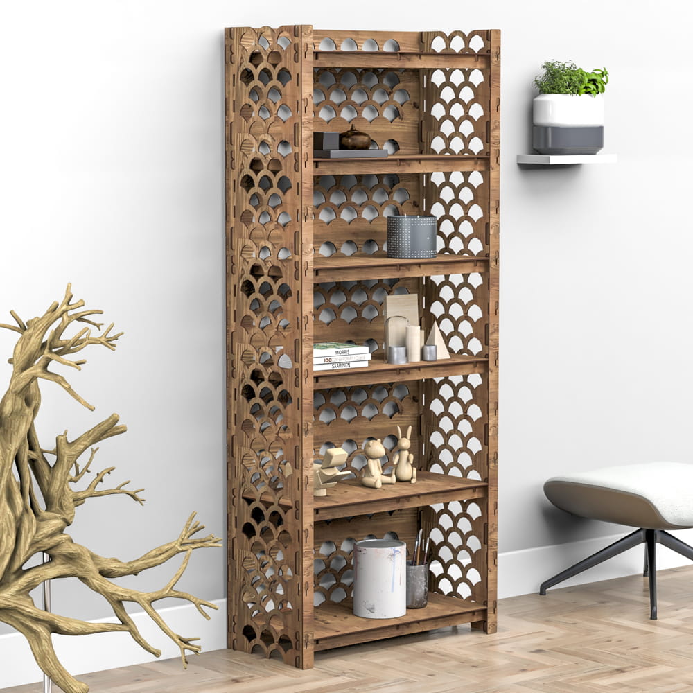 Hexagonica Стеллаж на 6 полок с задней стенкой Mermaid (1800В х 750Ш х 365Г)