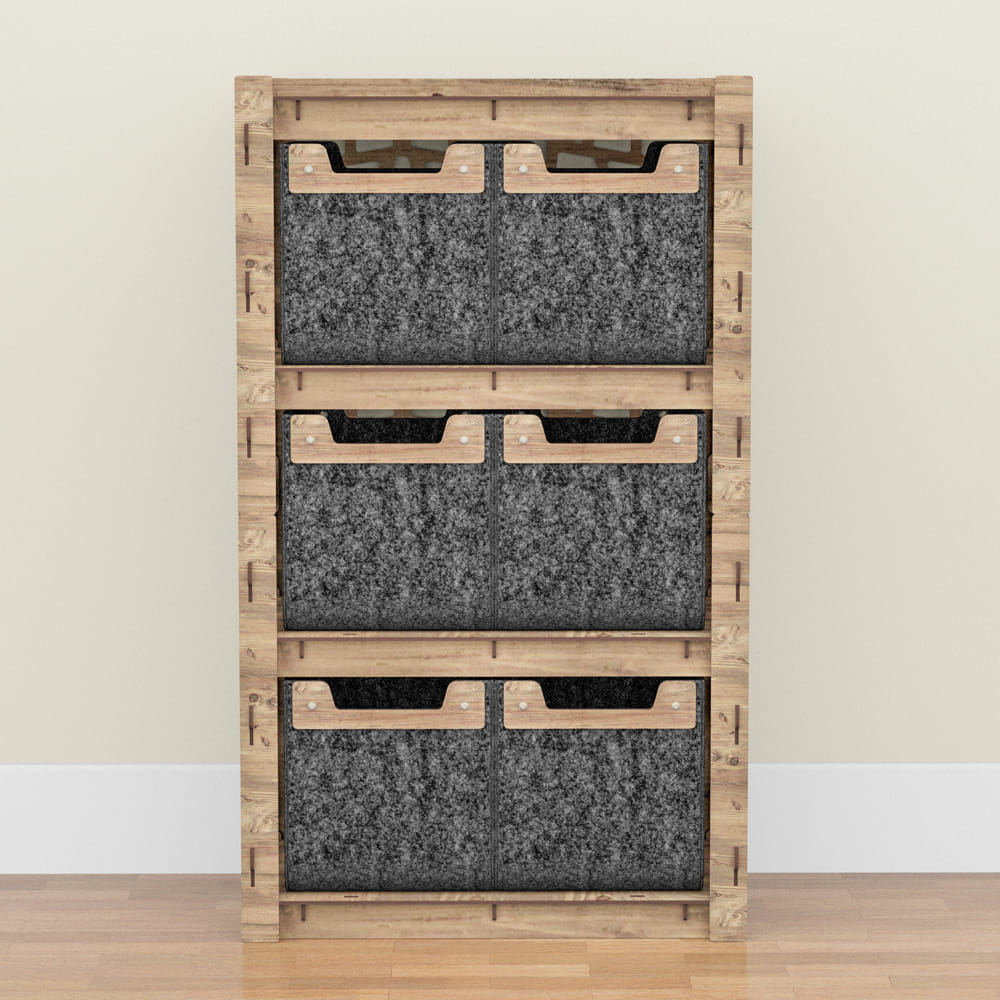 Hexagonica Комод на 6 ящиков черные корзинки Stones 6М (900В х 528Ш х 345Г)