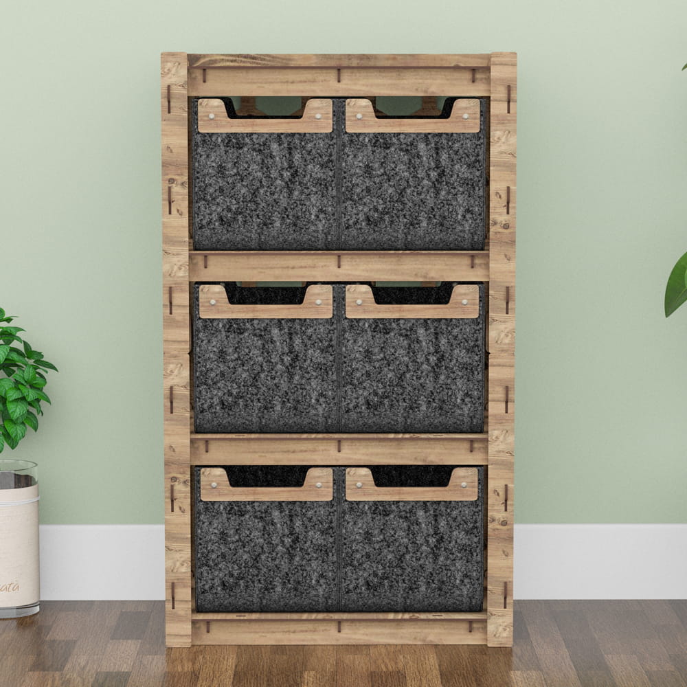 Hexagonica Комод на 6 ящиков черные корзинки Honeycomb 6М (900В х 528Ш х 345Г)