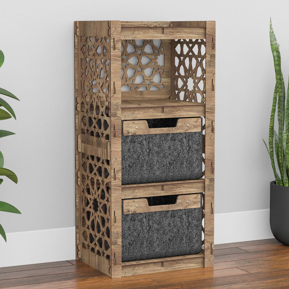 Hexagonica Комод на 2 ящика черные корзинки Arabic 2В (900В х 413Ш х 345Г)
