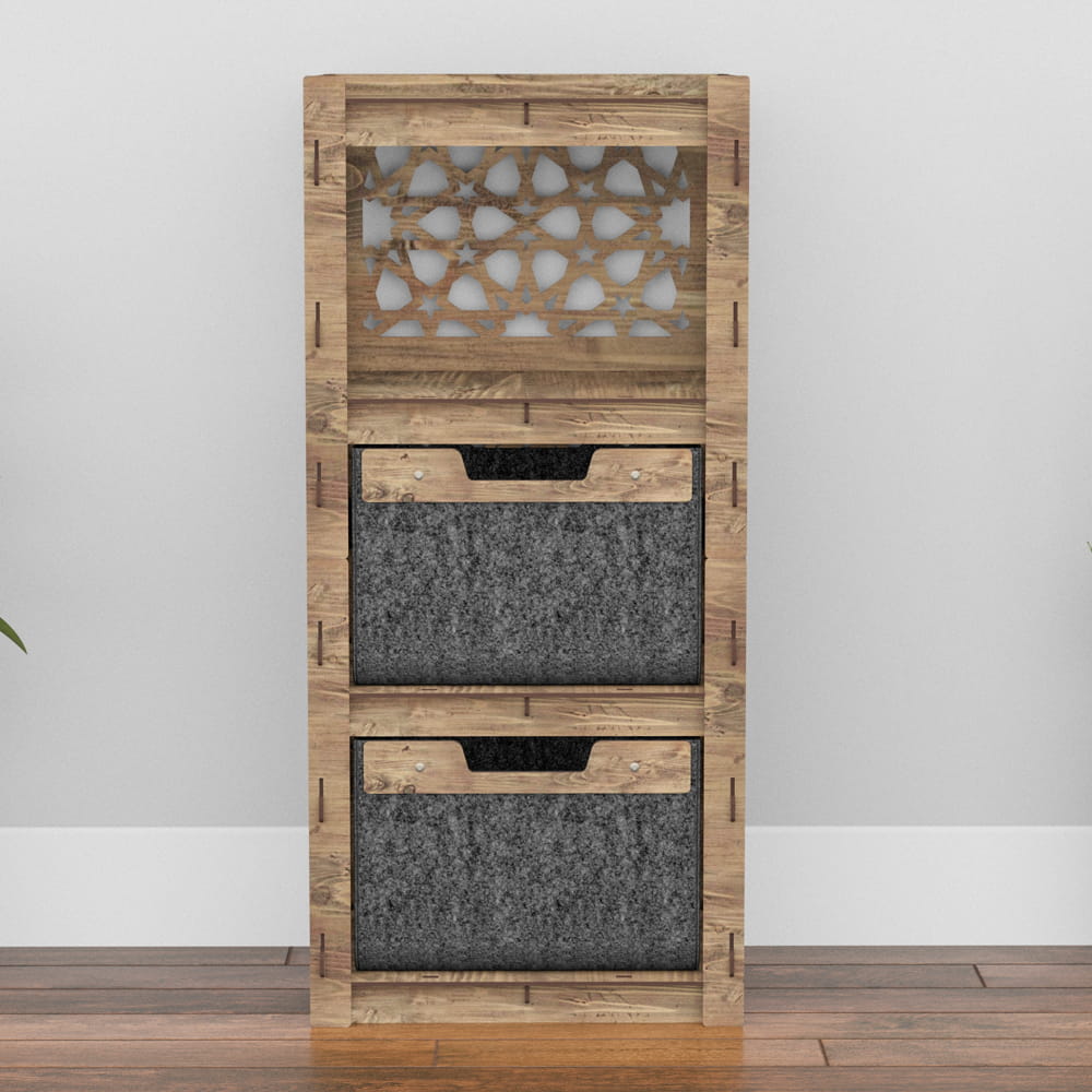 Hexagonica Комод на 2 ящика черные корзинки Arabic 2В (900В х 413Ш х 345Г)