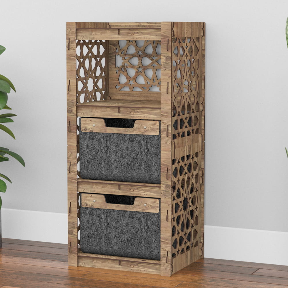 Hexagonica Комод на 2 ящика черные корзинки Arabic 2В (900В х 413Ш х 345Г)
