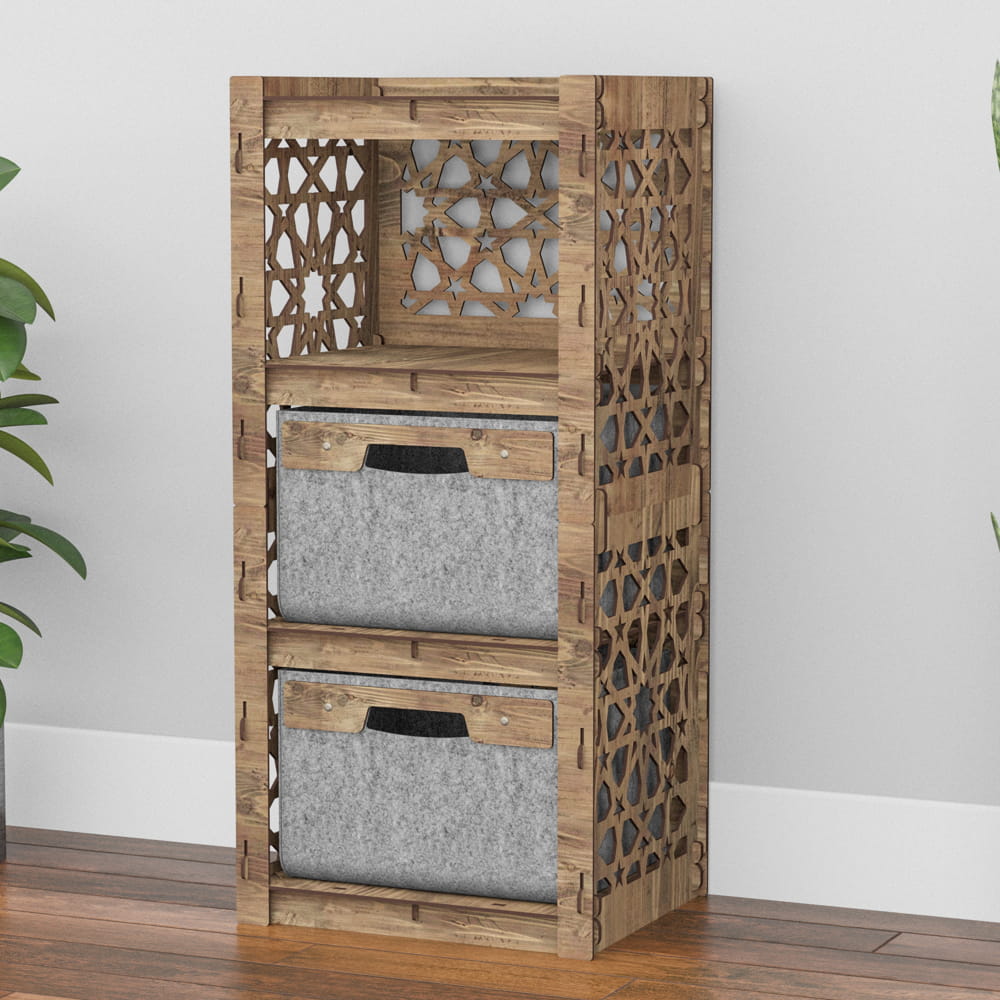 Hexagonica Комод на 2 ящика серые корзинки Arabic 2В (900В х 413Ш х 345Г)