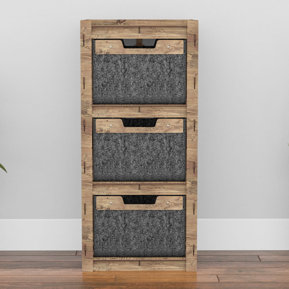 Hexagonica Комод на 3 ящика черные корзинки Honeycomb 3В (900В х 413Ш х 345Г)