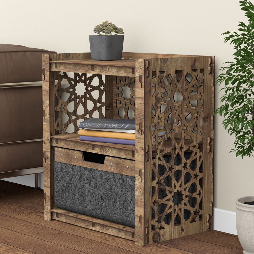 Hexagonica Прикроватная Тумба Arabic с черным ящиком 1В (600В х 528Ш х 345Г)