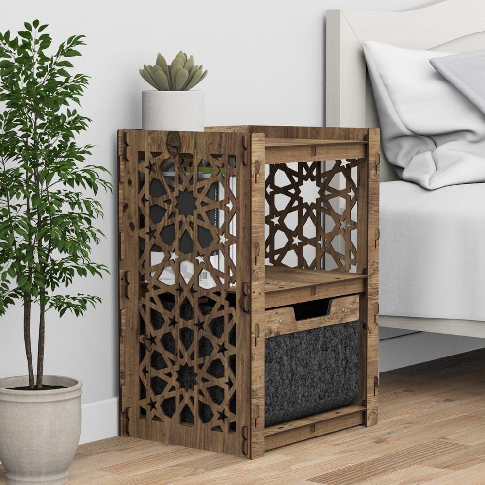 Hexagonica Прикроватная Тумба Arabic с черным ящиком 1В (600В х 413Ш х 345Г)