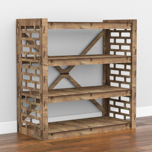 Hexagonica Комод на 6 ящиков серые корзинки Brickwall 6В (750В х 750Ш х 345Г)