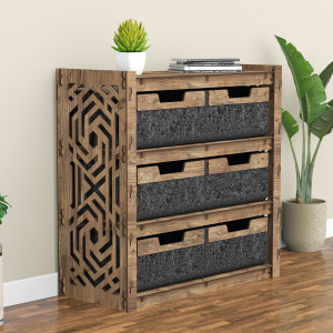Hexagonica Комод на 6 ящиков черные корзинки Chevron 6В (750В х 750Ш х 345Г)