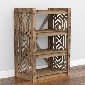 Hexagonica Комод на 3 ящика черные корзинки Chevron 3В (750В х 528Ш х 345Г)