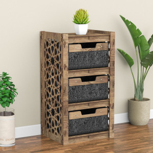 Hexagonica Комод на 3 шухляди чорні кошики Arabic 3В (750В х 413Ш х 345Г)