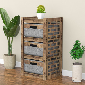 Hexagonica Комод на 3 шухляди сірі кошики Brickwall 3В (750В х 413Ш х 345Г)